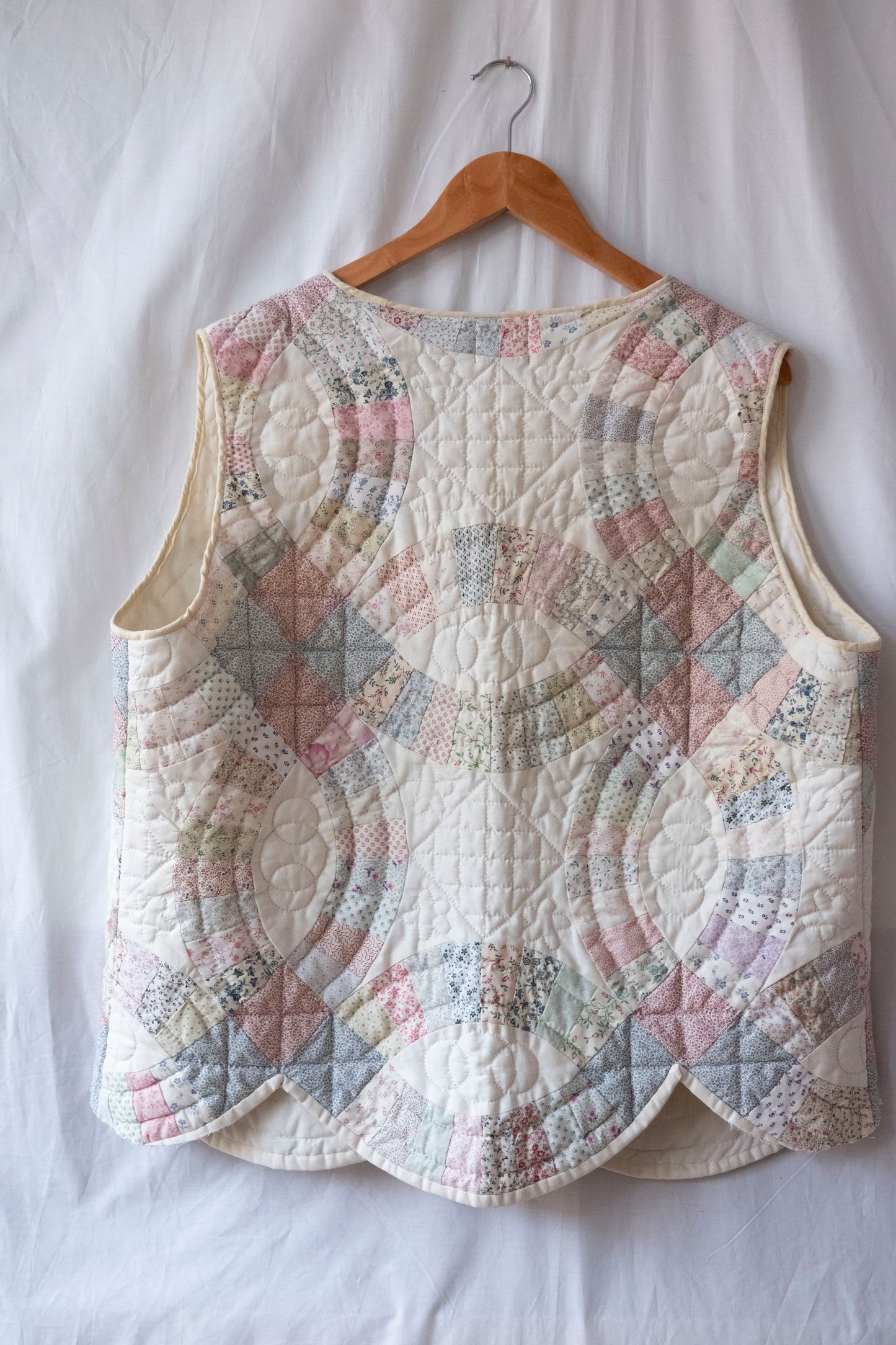 Etta ~ Reworked Black Gingham Linen Tie Waistcoat - XL