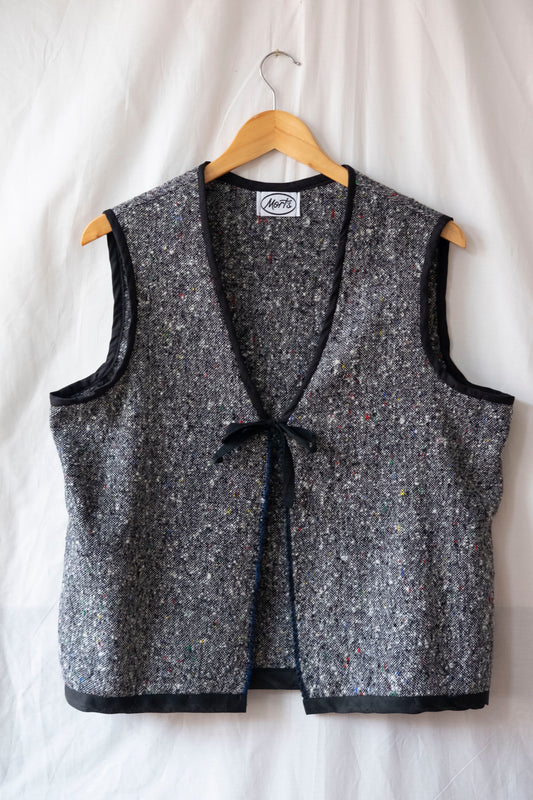Juniper ~ Reworked Woven Wool Tie Waistcoat - S/M