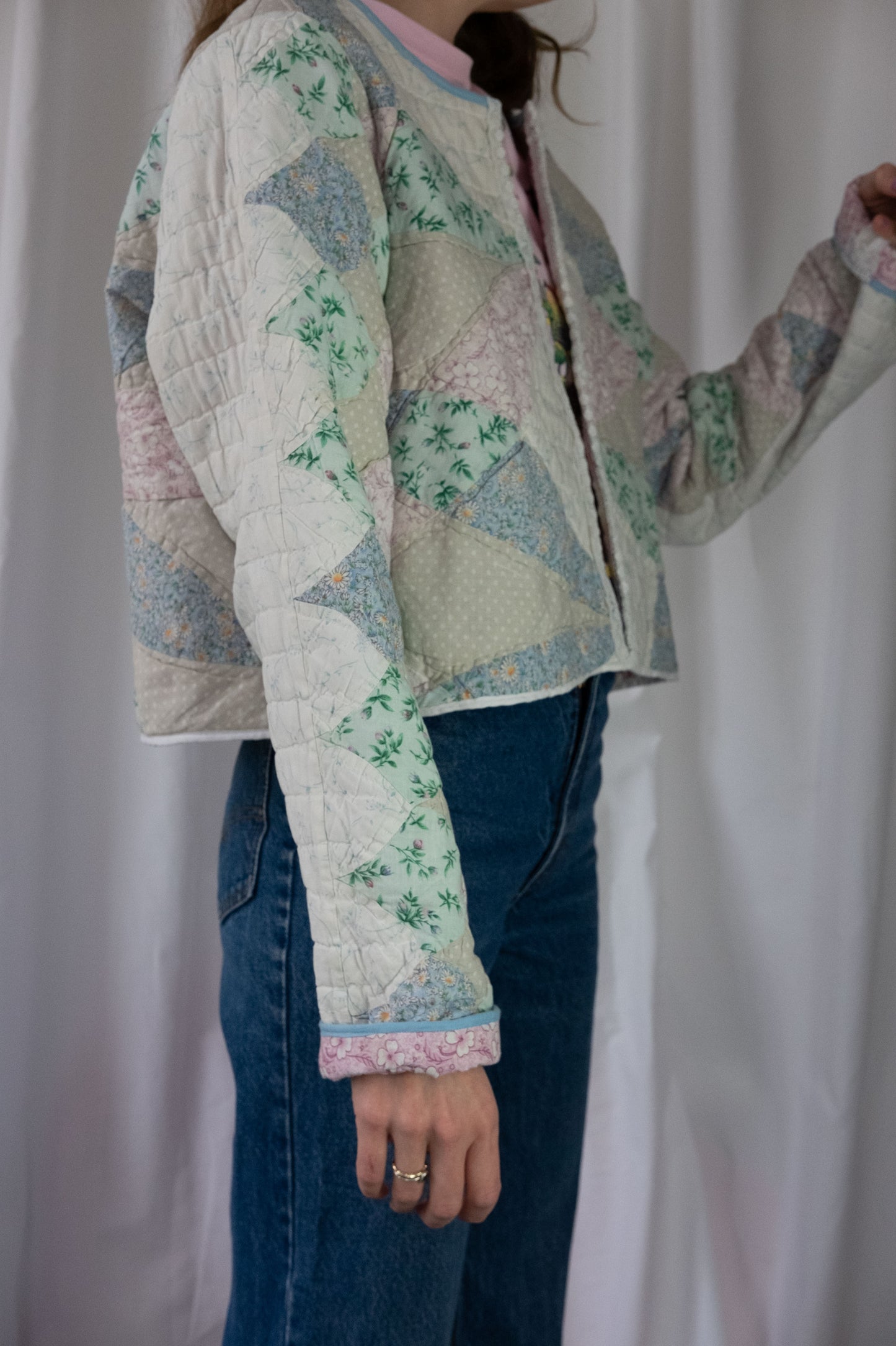 Heather ~ Remade Vintage Patchwork Quilt Cropped Jacket ~ S/M