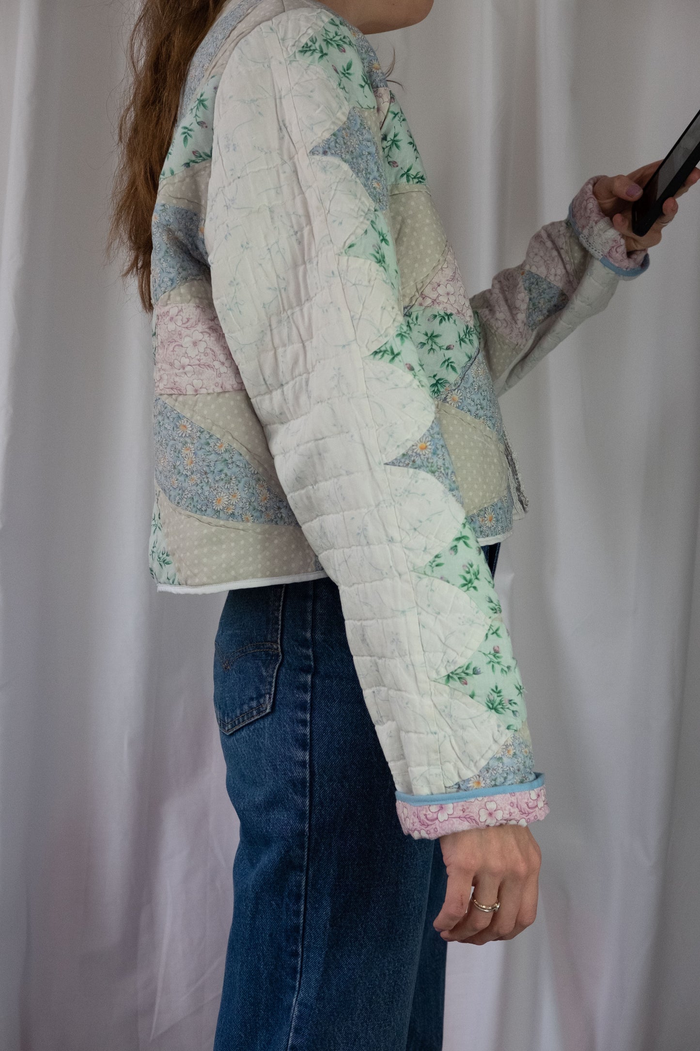 Heather ~ Remade Vintage Patchwork Quilt Cropped Jacket ~ S/M