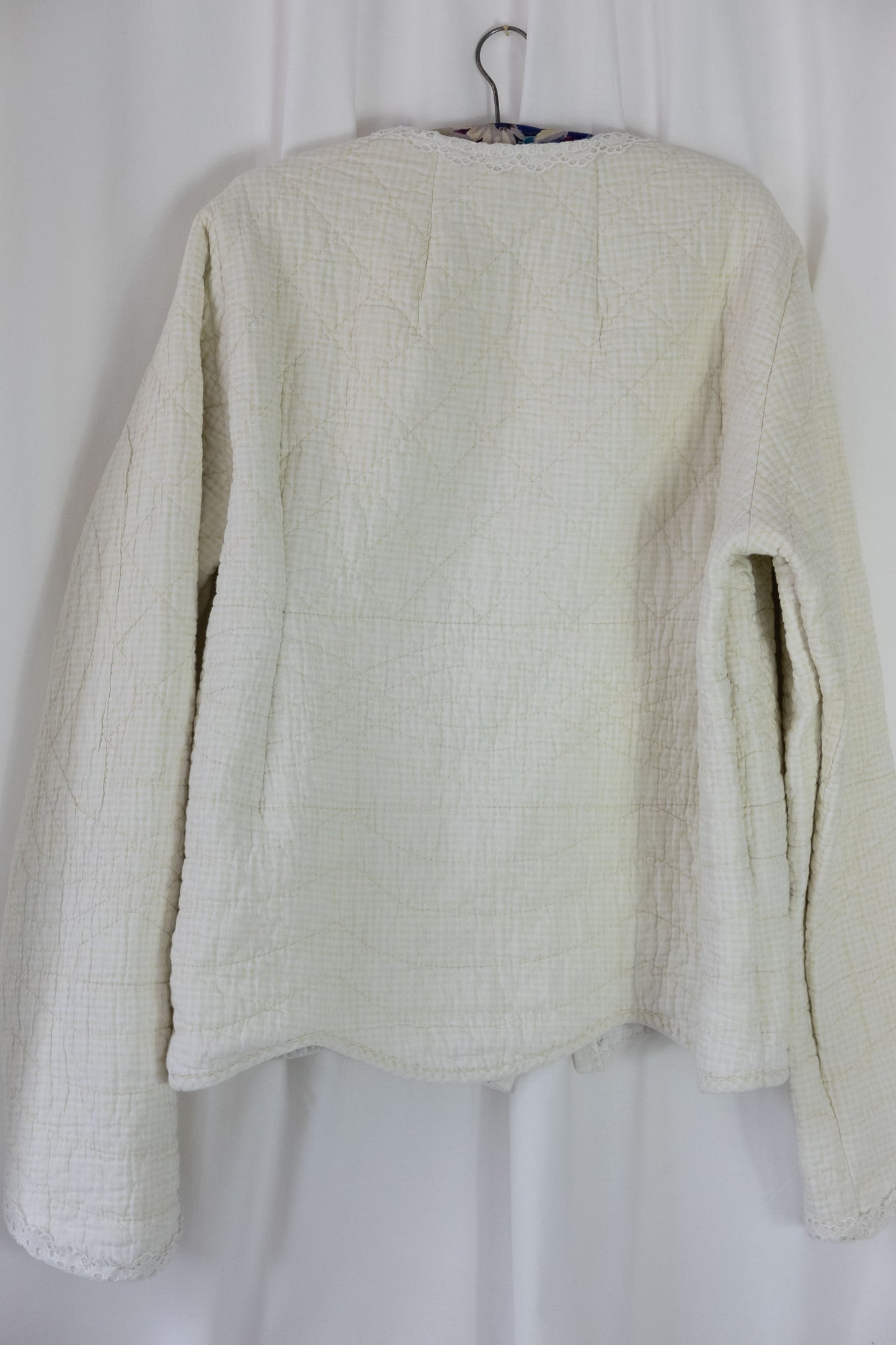 Camomilla ~ Remade Vintage Quilt Jacket ~ Lemon Gingham ~ M/L