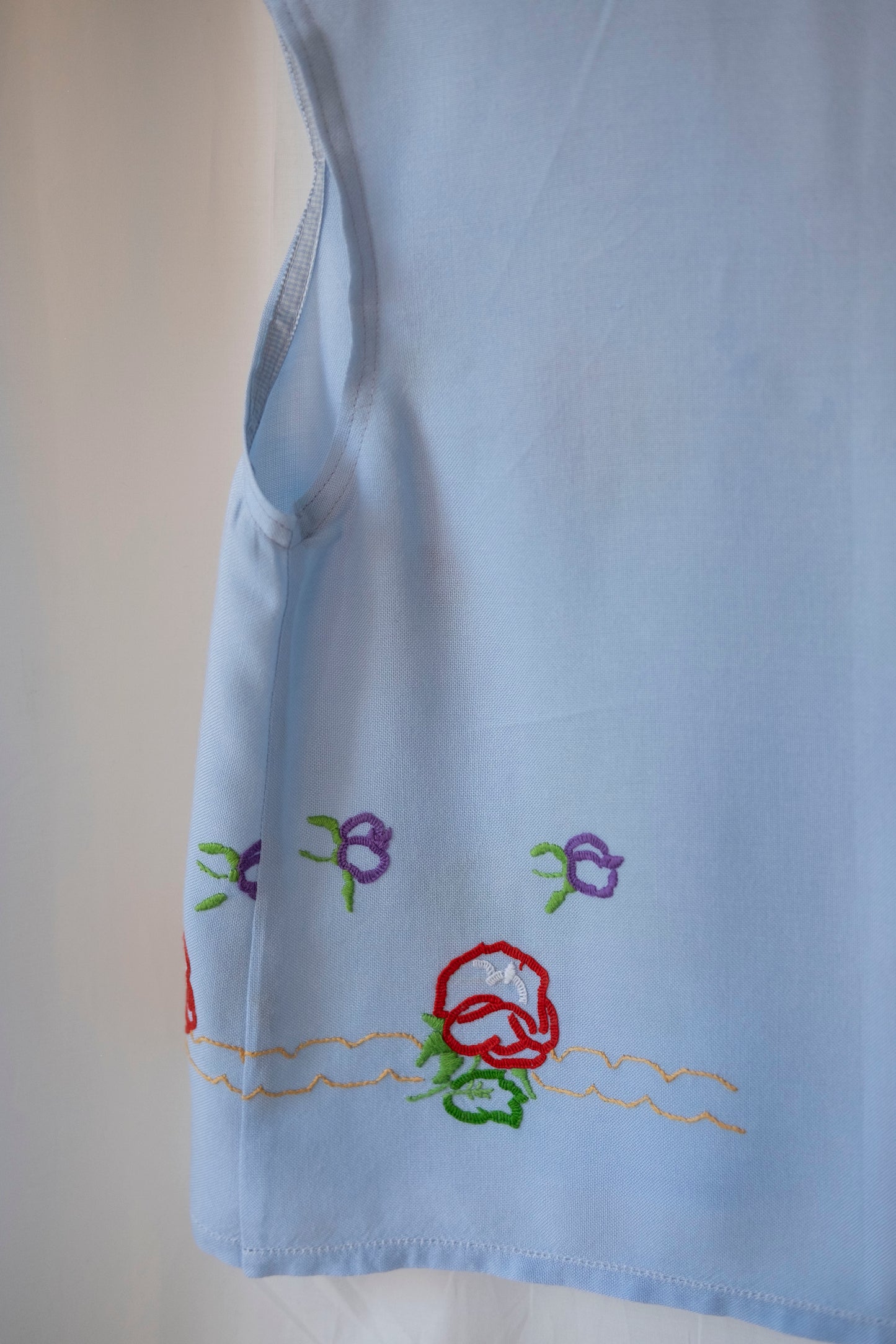 Topaz ~ Reworked Embroidered Blue Waistcoat - S/M