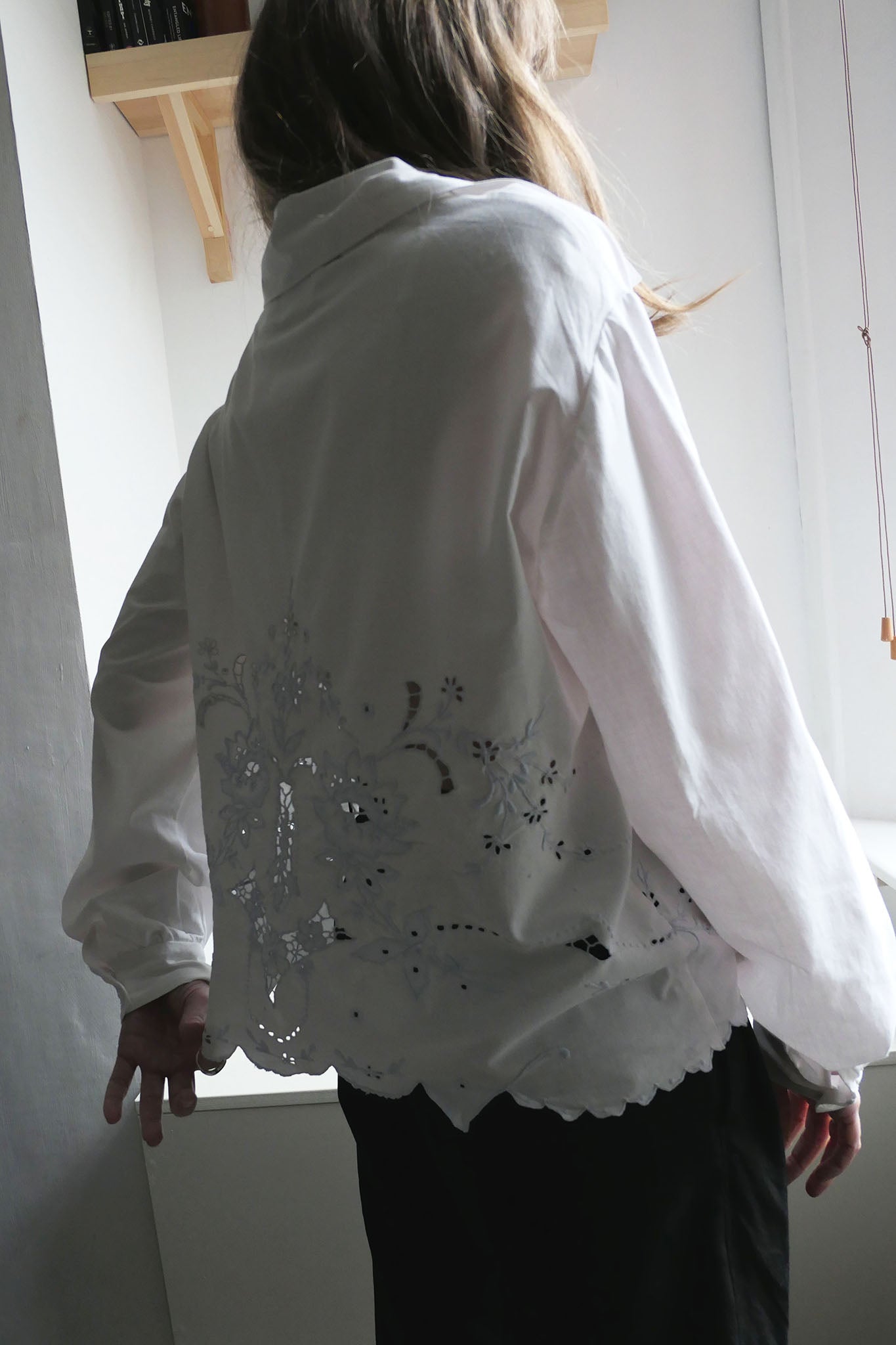 Ada ~ White Cotton Cutout Shirt - M/L