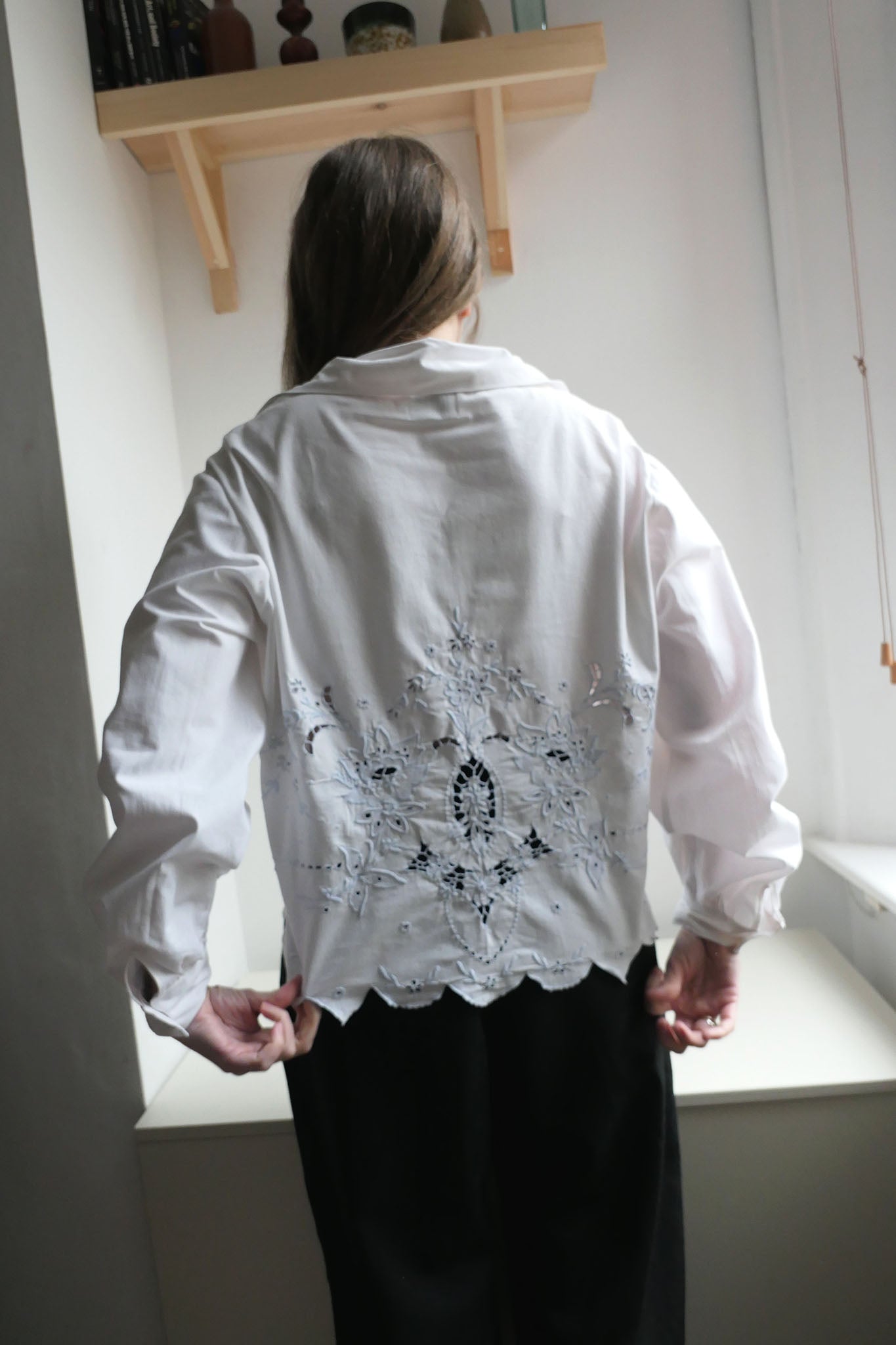 Ada ~ White Cotton Cutout Shirt - M/L
