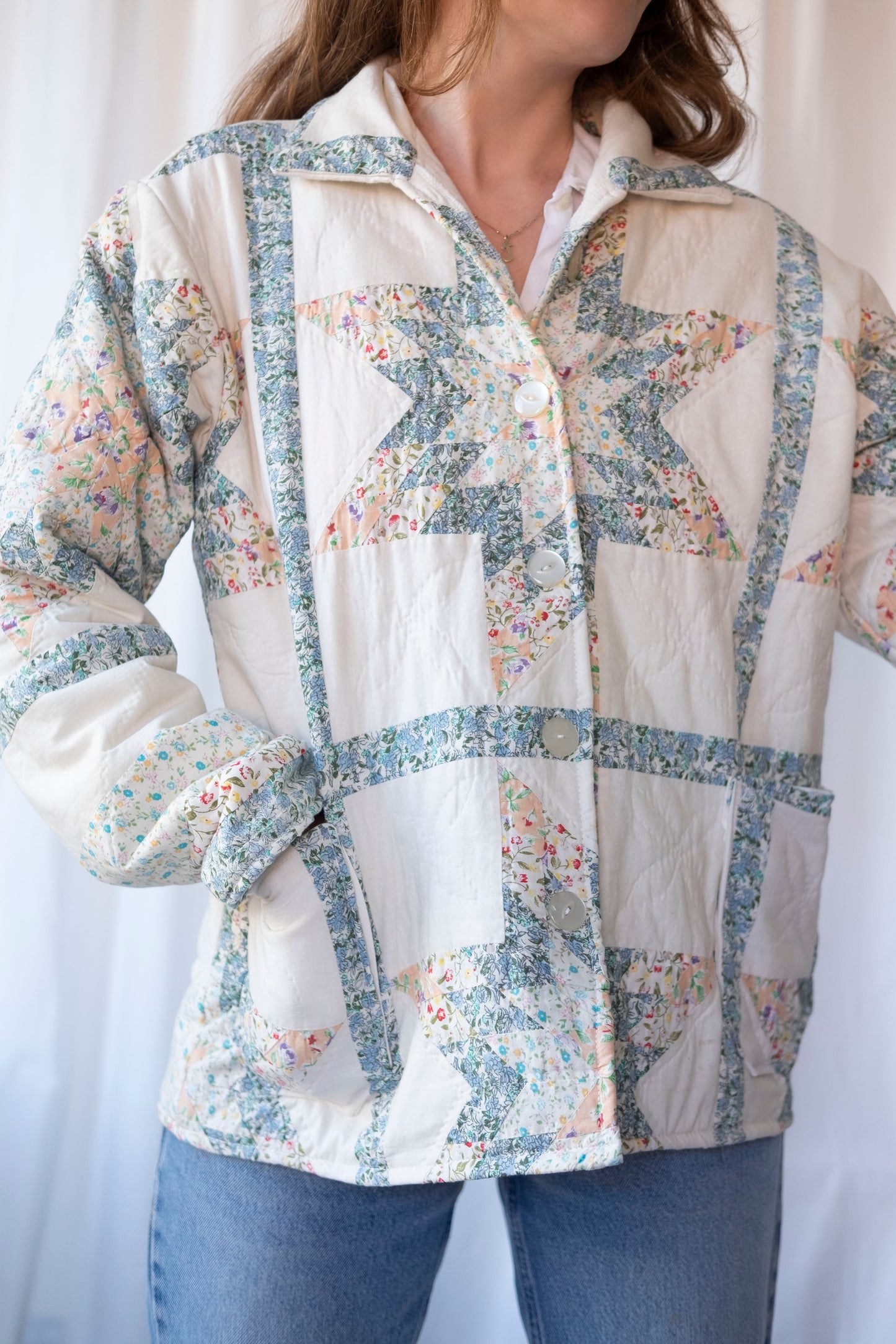 Lyra ~ Reworked Patchwork Quilt Jacket - M