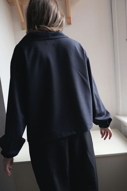 Mira ~ Navy Cashmere Shirt - M/L