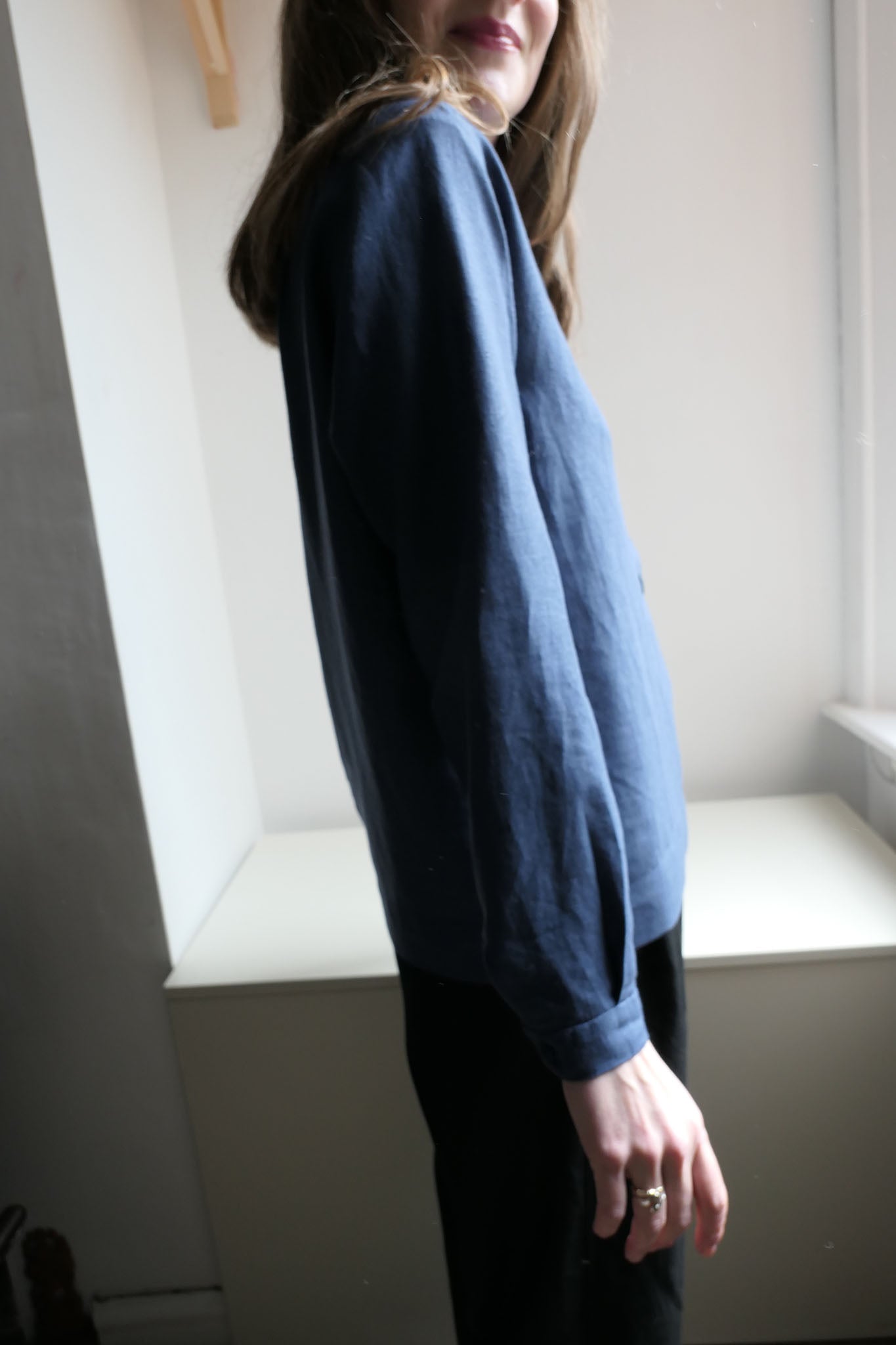Mako ~ Blue Linen Loose Fit Shirt - S/M