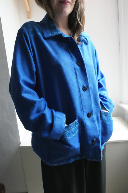 Iris ~ Cobalt Blue Blanket Jacket - M/L