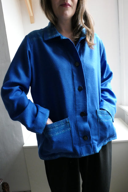 Iris ~ Cobalt Blue Blanket Jacket - M/L