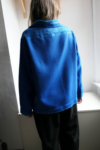 Iris ~ Cobalt Blue Blanket Jacket - M/L