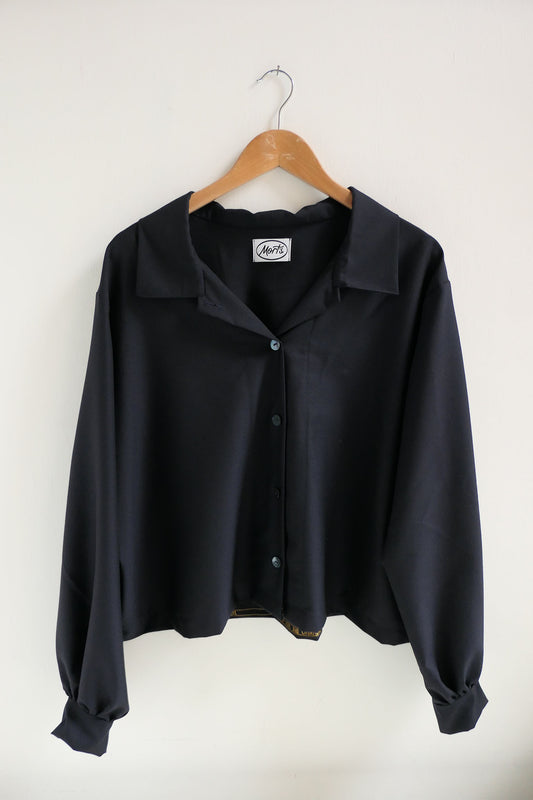Mira ~ Navy Cashmere Shirt - M/L
