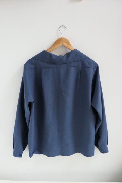 Mako ~ Blue Linen Loose Fit Shirt - S/M