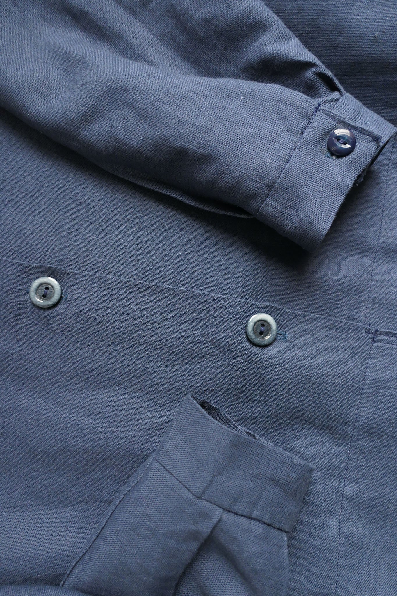 Mako ~ Blue Linen Loose Fit Shirt - S/M