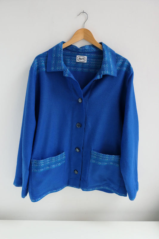 Iris ~ Cobalt Blue Blanket Jacket - M/L