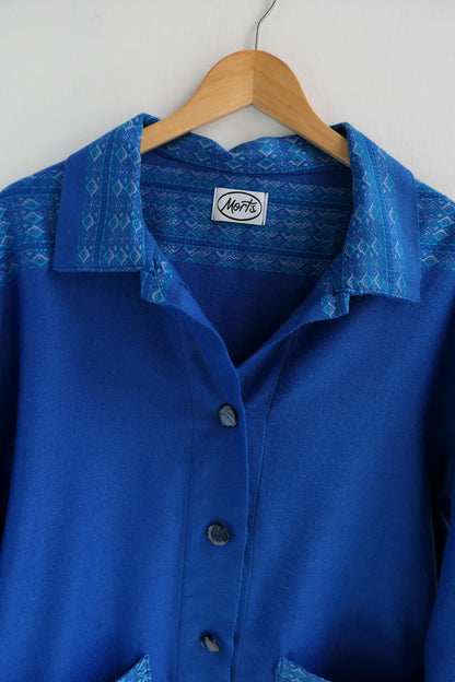 Iris ~ Cobalt Blue Blanket Jacket - M/L
