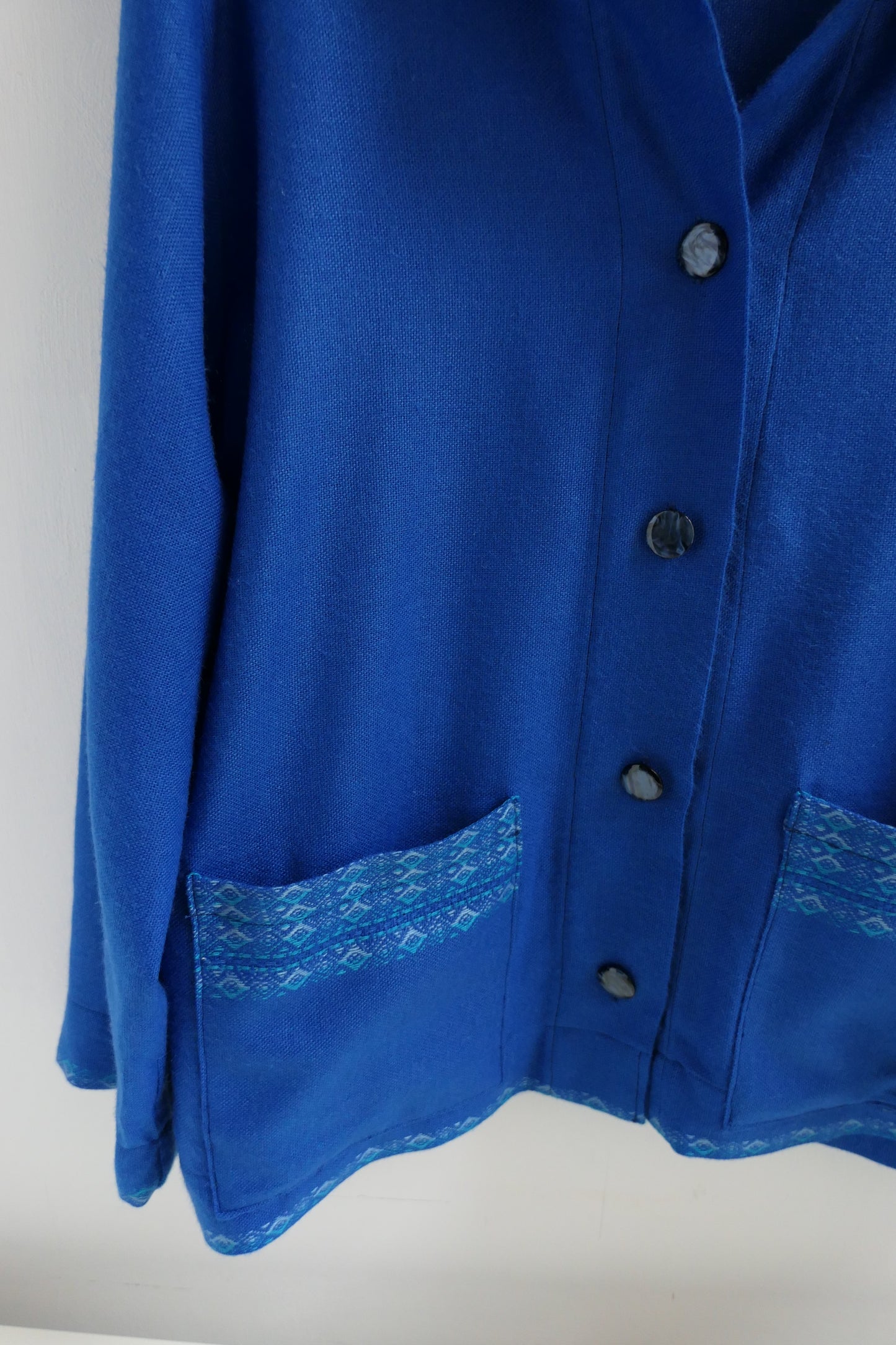 Iris ~ Cobalt Blue Blanket Jacket - M/L