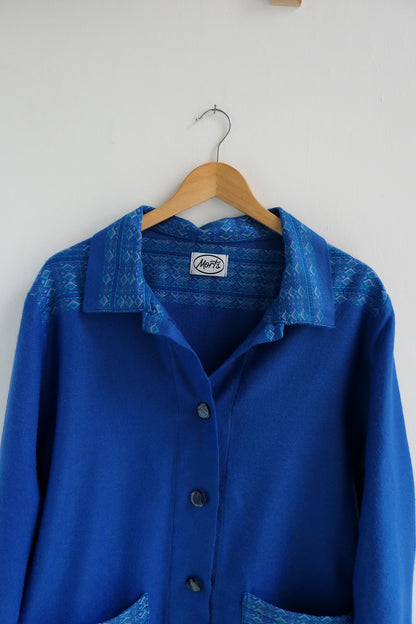 Iris ~ Cobalt Blue Blanket Jacket - M/L