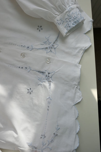 Ada ~ White Cotton Cutout Shirt - M/L