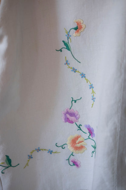 Pansy ~ Reworked Vintage Linen Embroidered Shirt - M/L