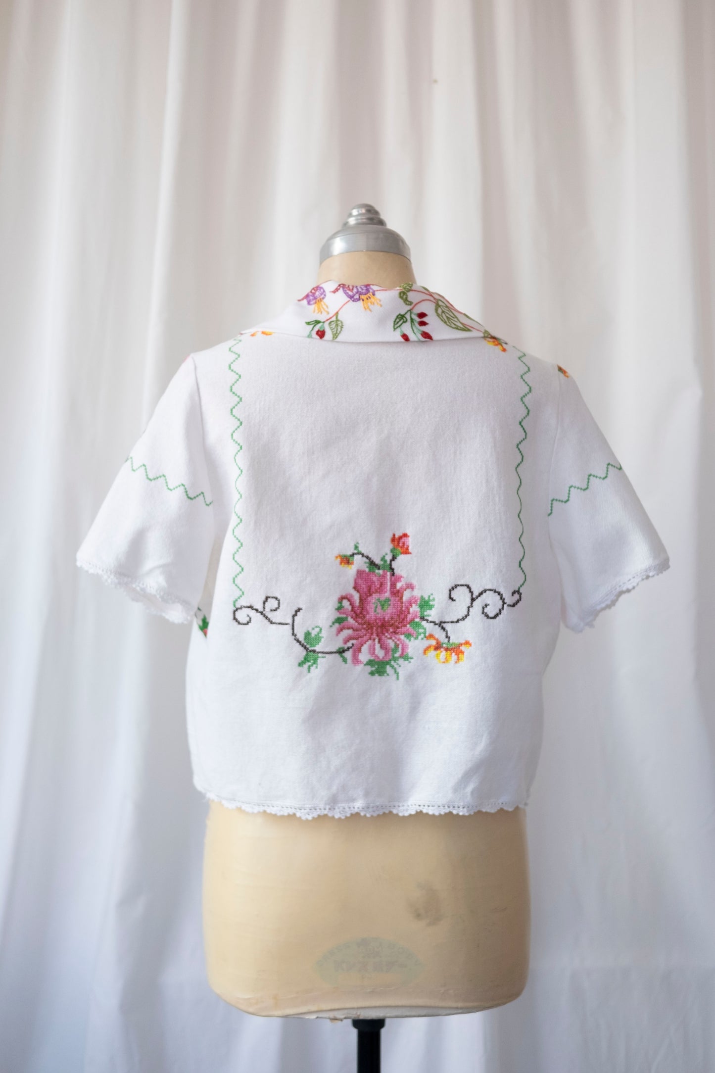 Agnes ~ Reworked Embroidered Shirt - S/M