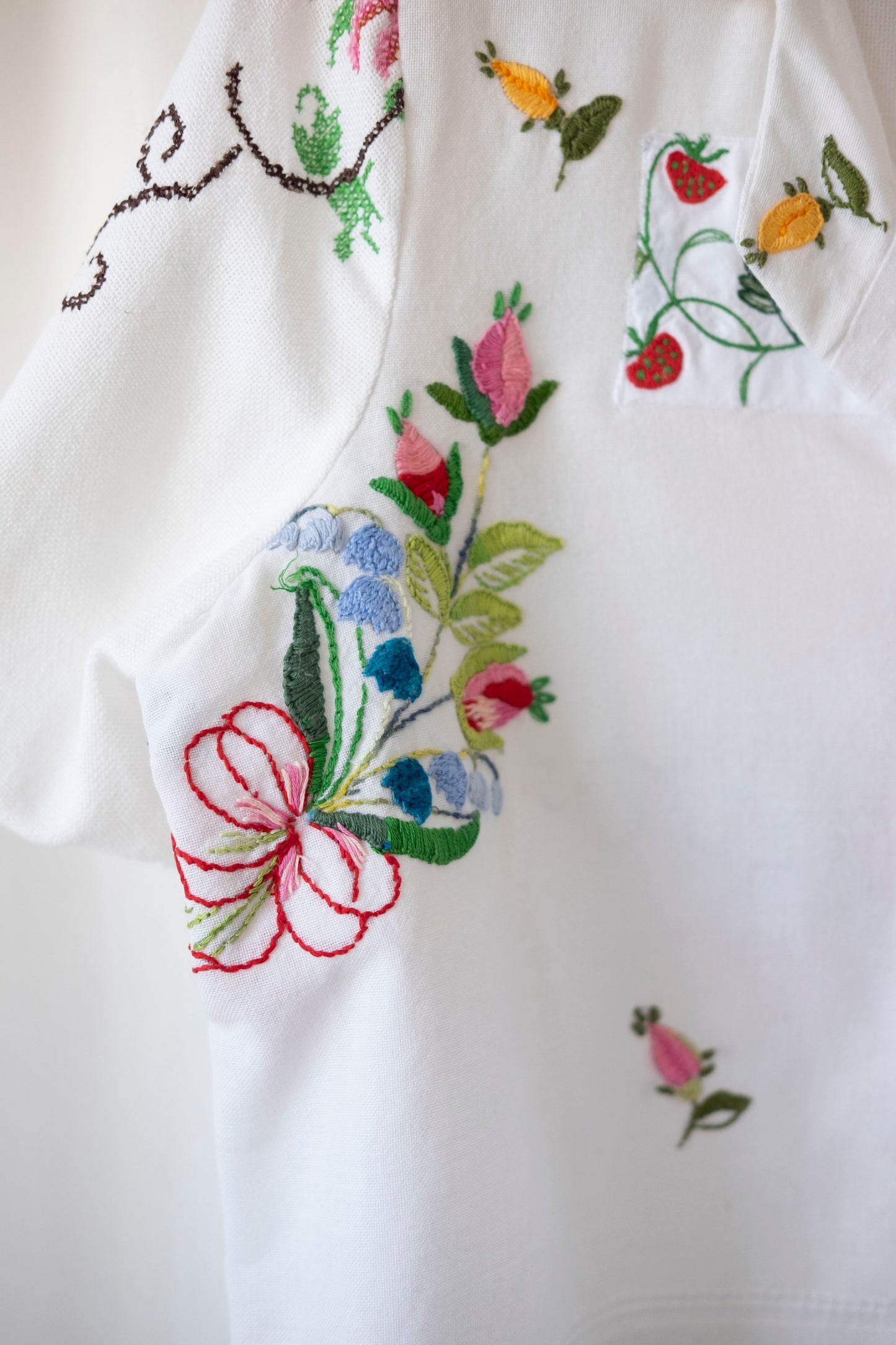 Agnes ~ Reworked Embroidered Shirt - S/M