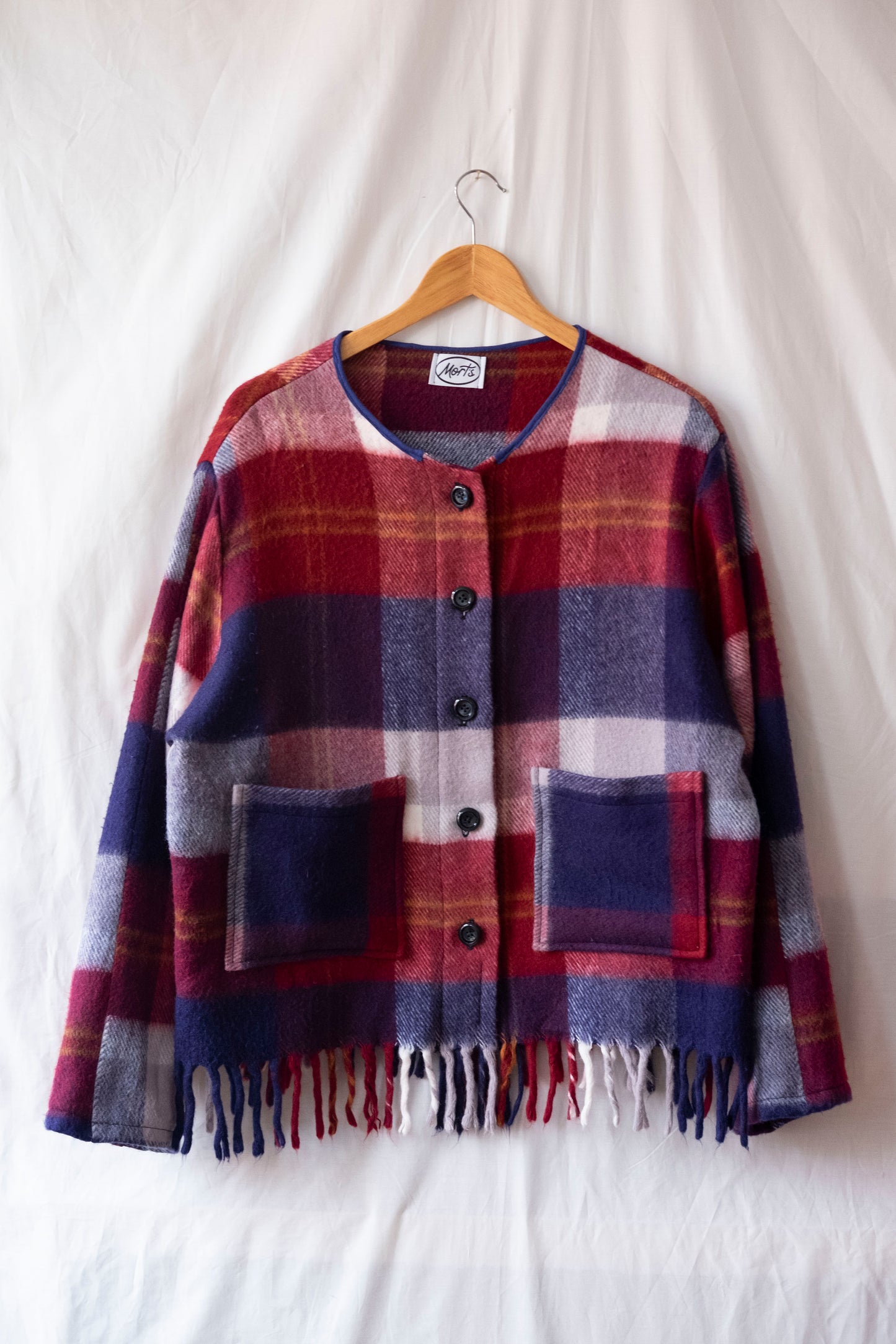 Annie ~ Reworked Fringe Blanket Jacket - L