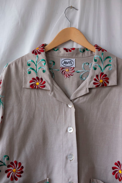 Belle ~ Reworked Embroidered Overshirt - L