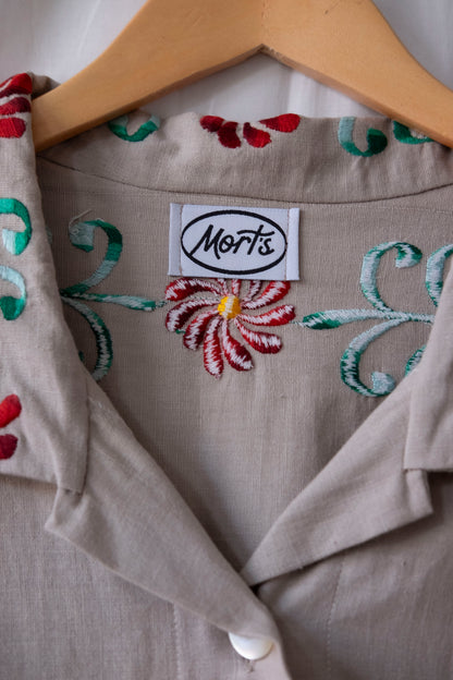 Belle ~ Reworked Embroidered Overshirt - L