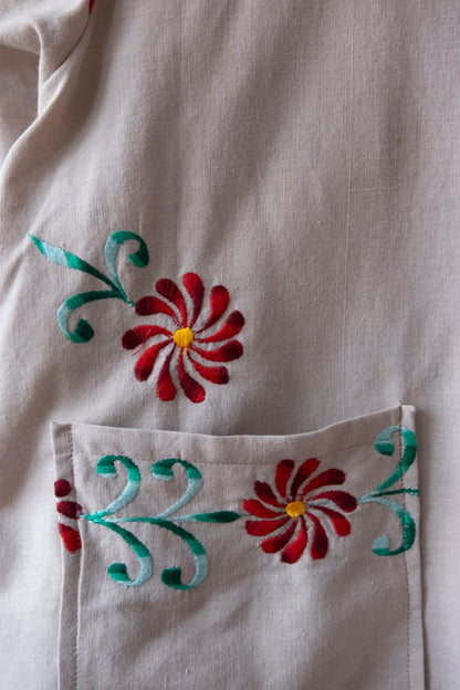 Belle ~ Reworked Embroidered Overshirt - L