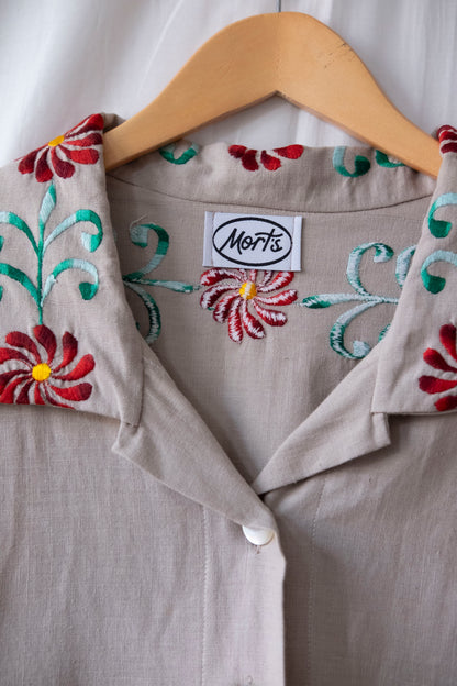 Belle ~ Reworked Embroidered Overshirt - L