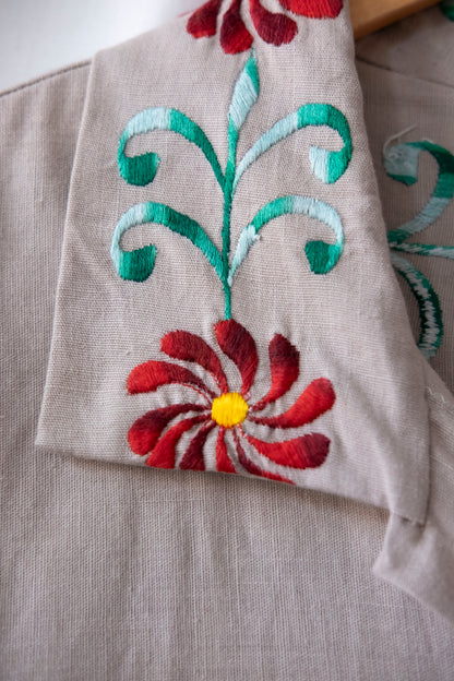 Belle ~ Reworked Embroidered Overshirt - L