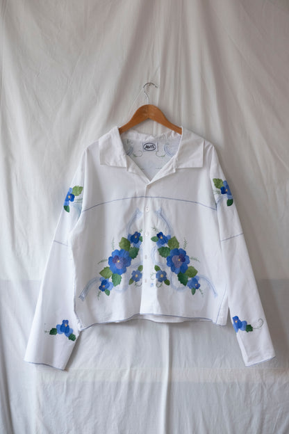 Maren ~ Reworked Embroidered Cotton Overshirt - L