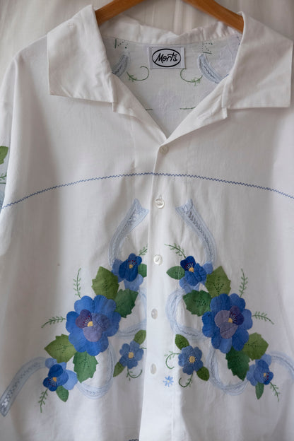 Maren ~ Reworked Embroidered Cotton Overshirt - L