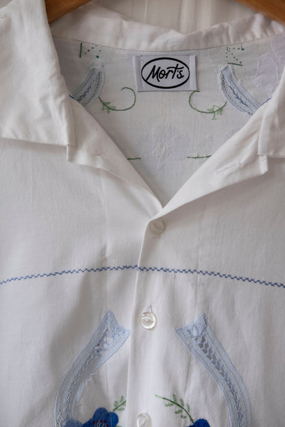 Maren ~ Reworked Embroidered Cotton Overshirt - L