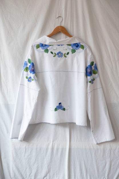 Maren ~ Reworked Embroidered Cotton Overshirt - L