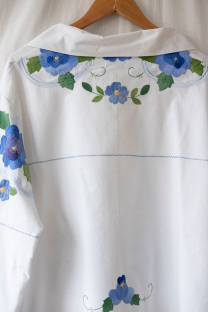Maren ~ Reworked Embroidered Cotton Overshirt - L