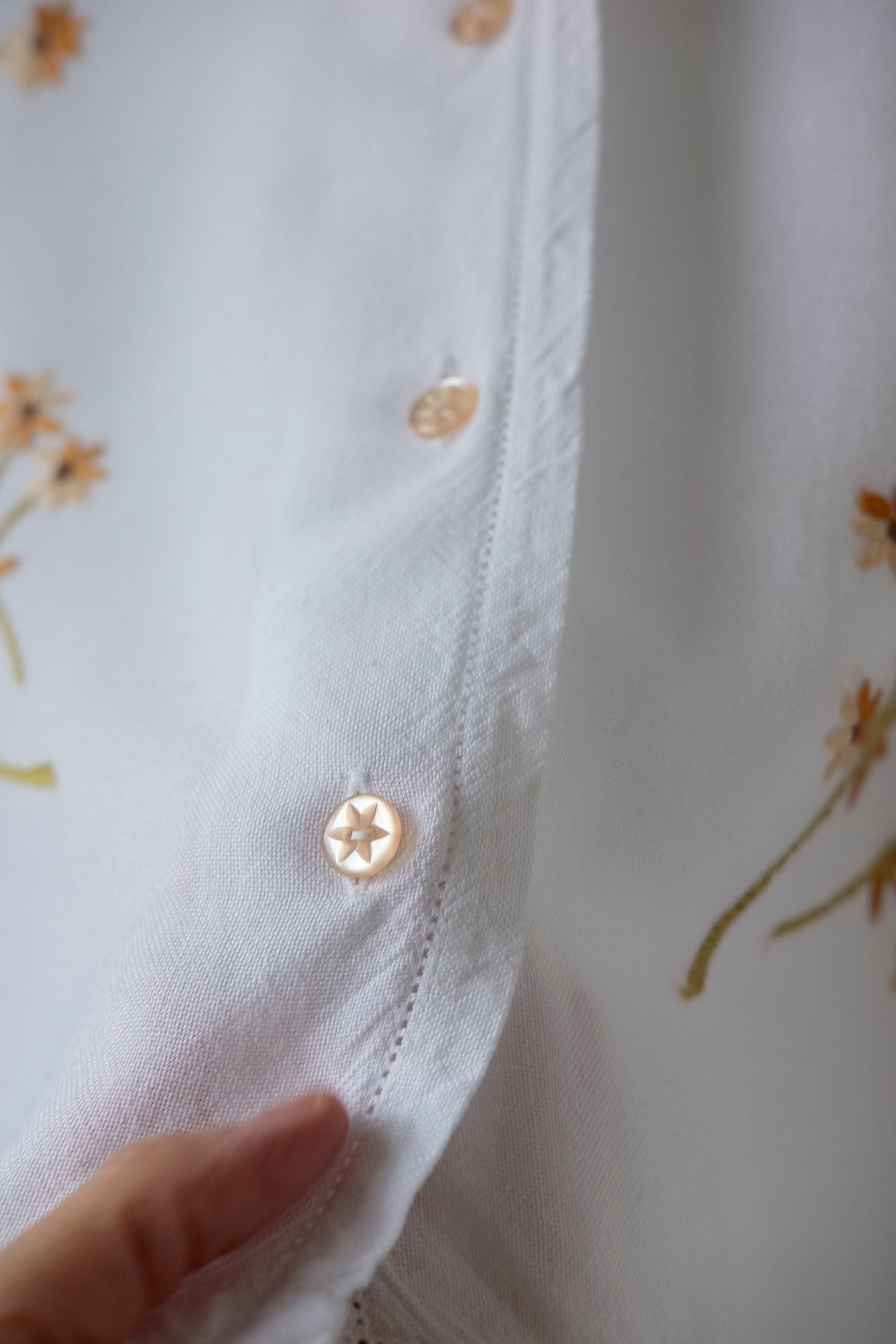 Calendula ~ Reworked Embroidered Long Sleeve Shirt - M/L