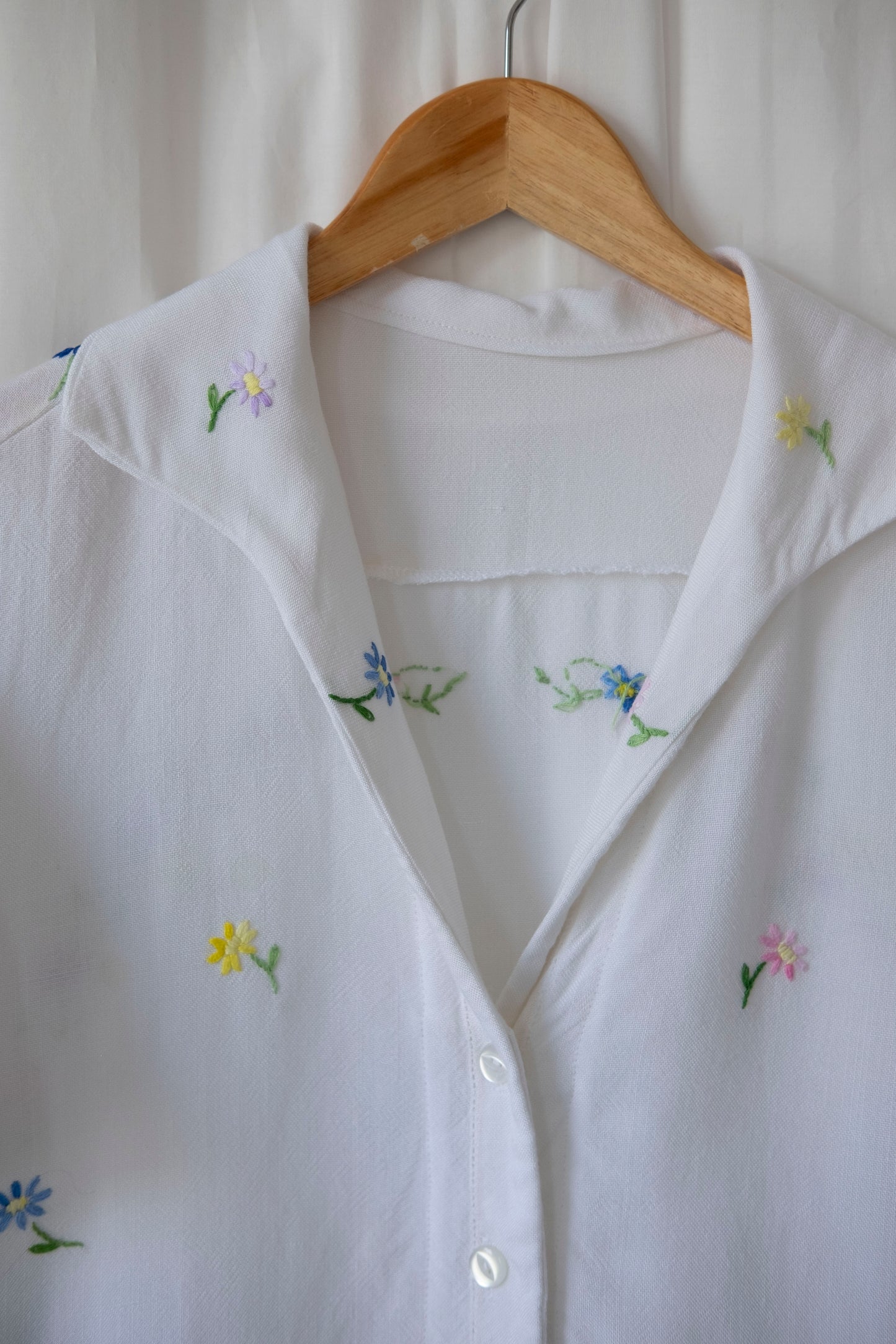 Garland ~ Reworked Vintage Embroidered Cotton Shirt - M