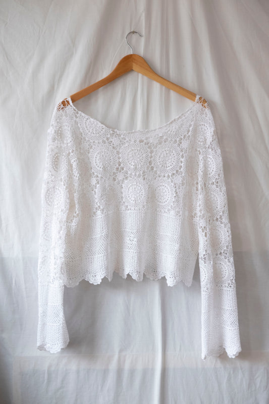 Magnolia ~ Reworked Crochet Top - L