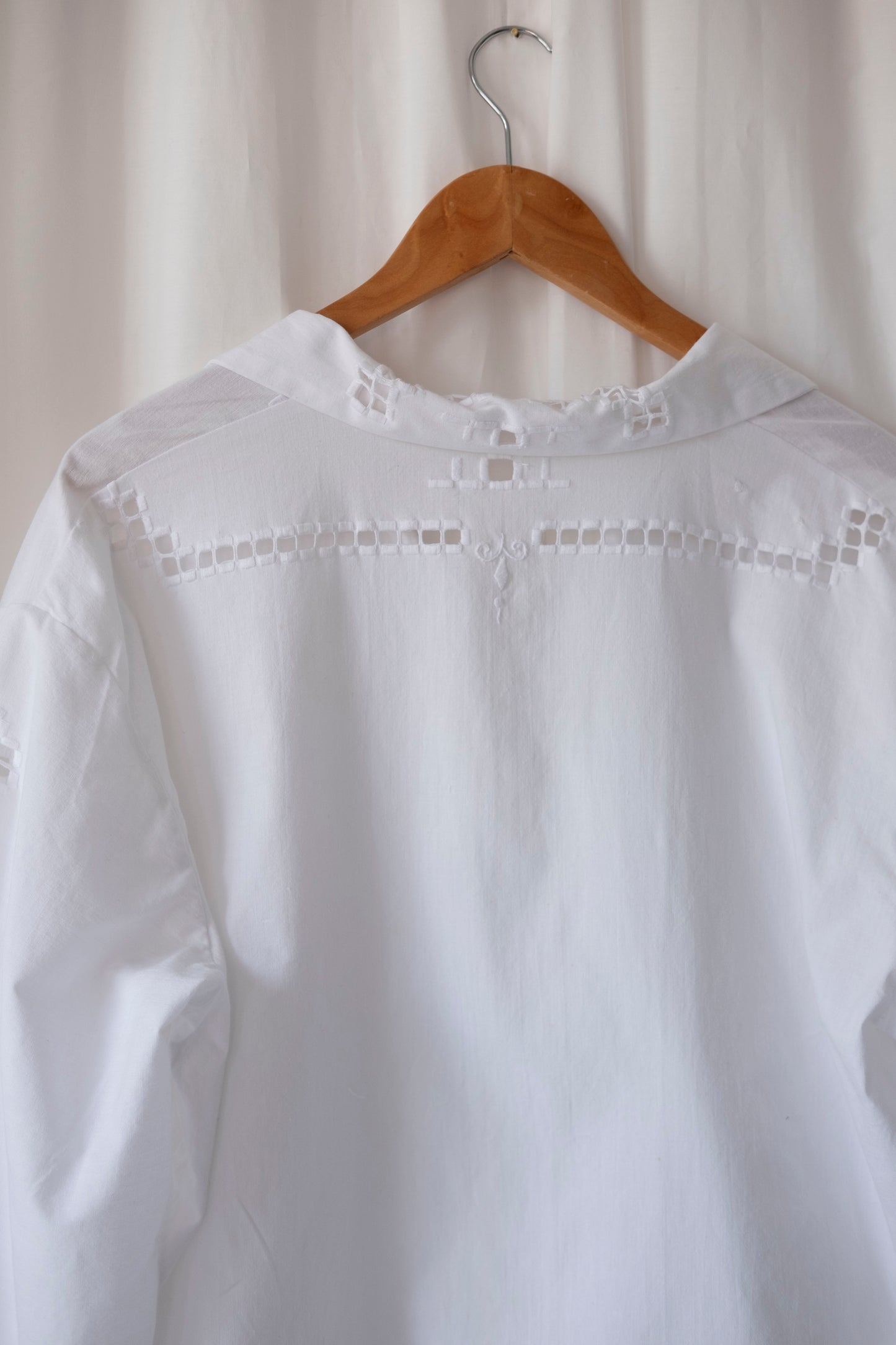 Lily of the Valley ~ Reworked Cotton Tablecloth Shirt ~ L/XL