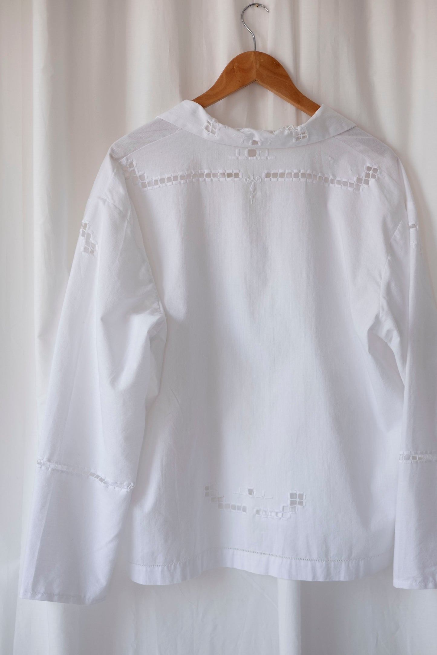 Lily of the Valley ~ Reworked Cotton Tablecloth Shirt ~ L/XL