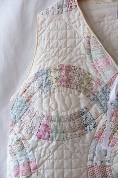 Etta ~ Reworked Black Gingham Linen Tie Waistcoat - XL