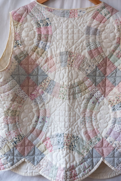 Etta ~ Reworked Black Gingham Linen Tie Waistcoat - XL