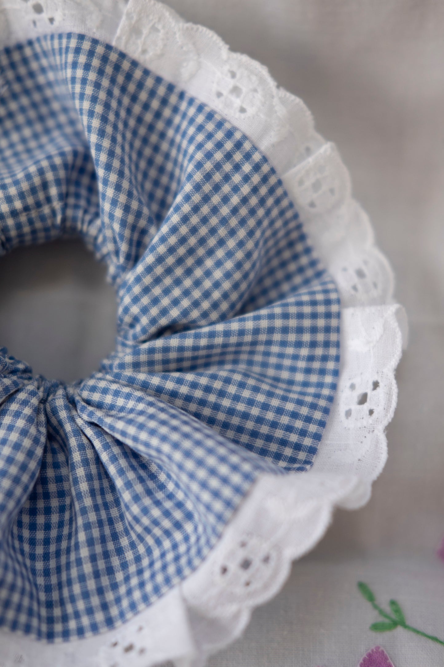 Solstice Scrunchie - Blue Gingham