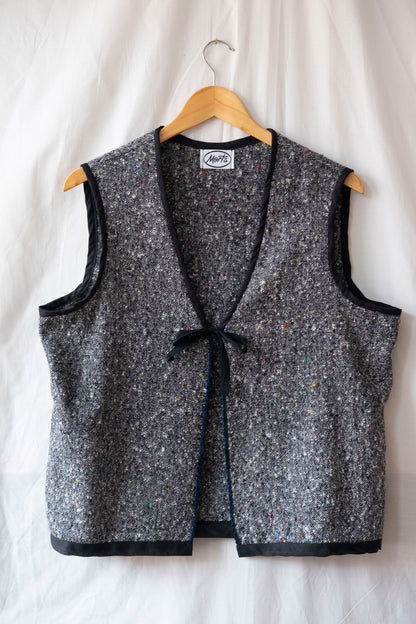 Juniper ~ Reworked Woven Wool Tie Waistcoat - S/M