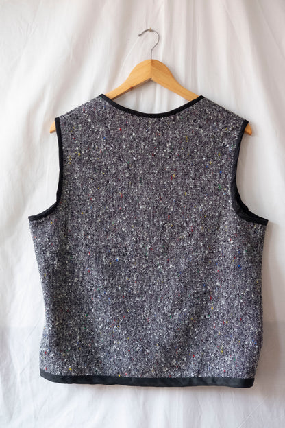 Juniper ~ Reworked Woven Wool Tie Waistcoat - S/M