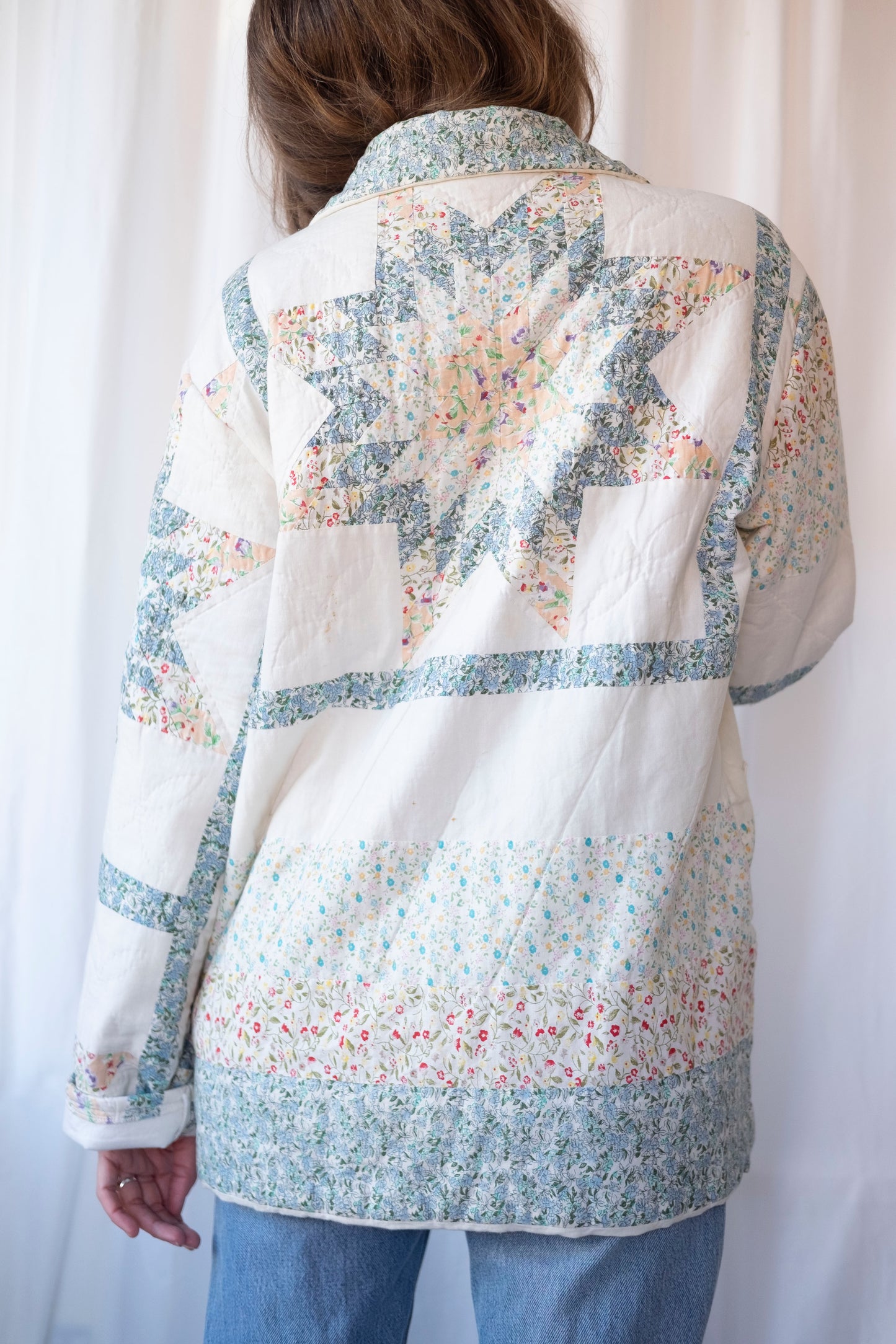 Leo ~ Reworked Patchwork Quilt Jacket - L