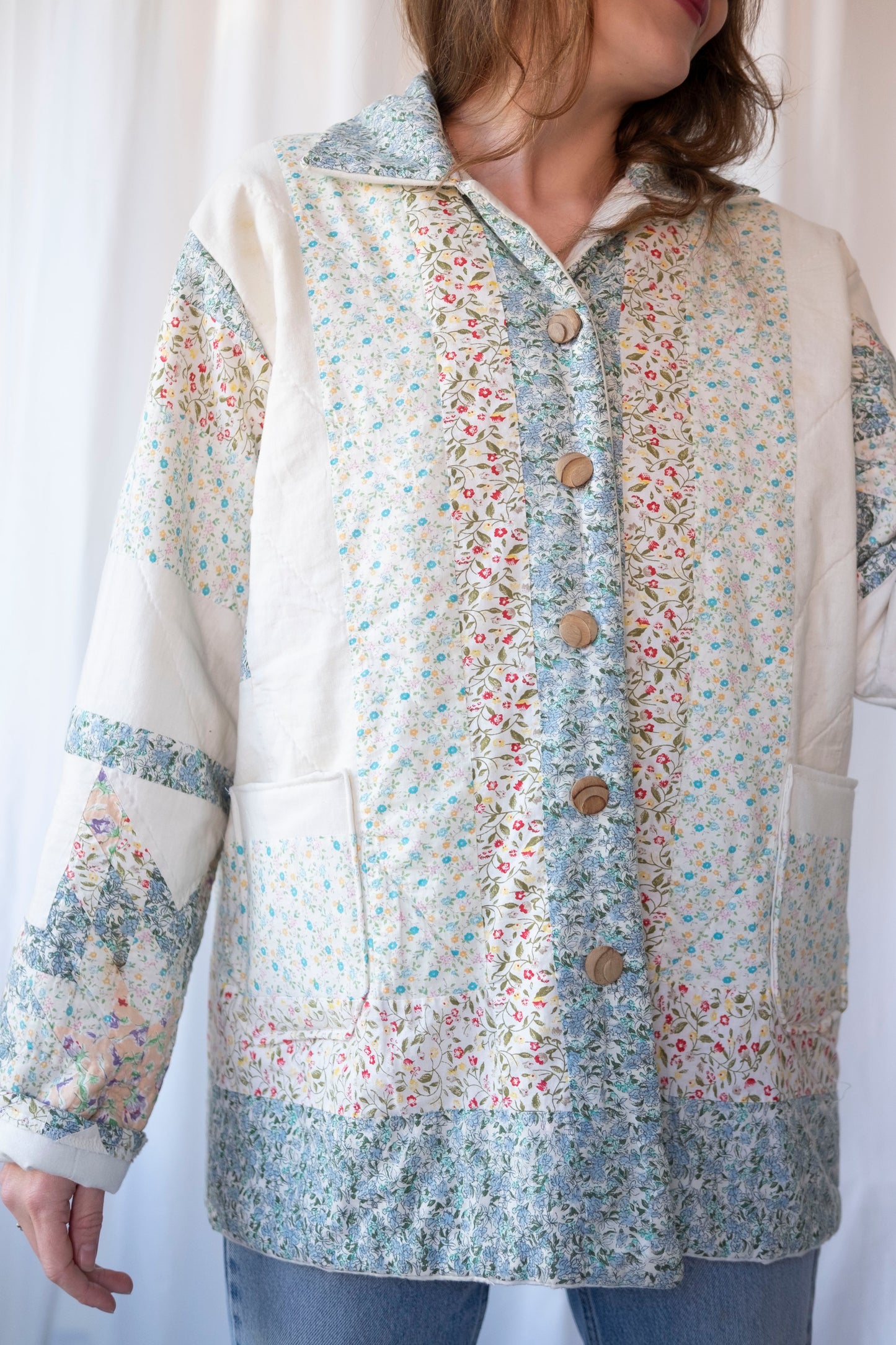 Leo ~ Reworked Patchwork Quilt Jacket - L