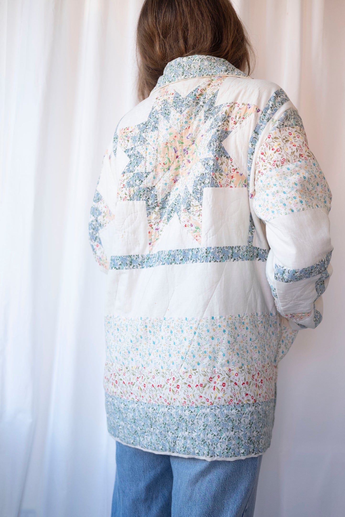 Leo ~ Reworked Patchwork Quilt Jacket - L