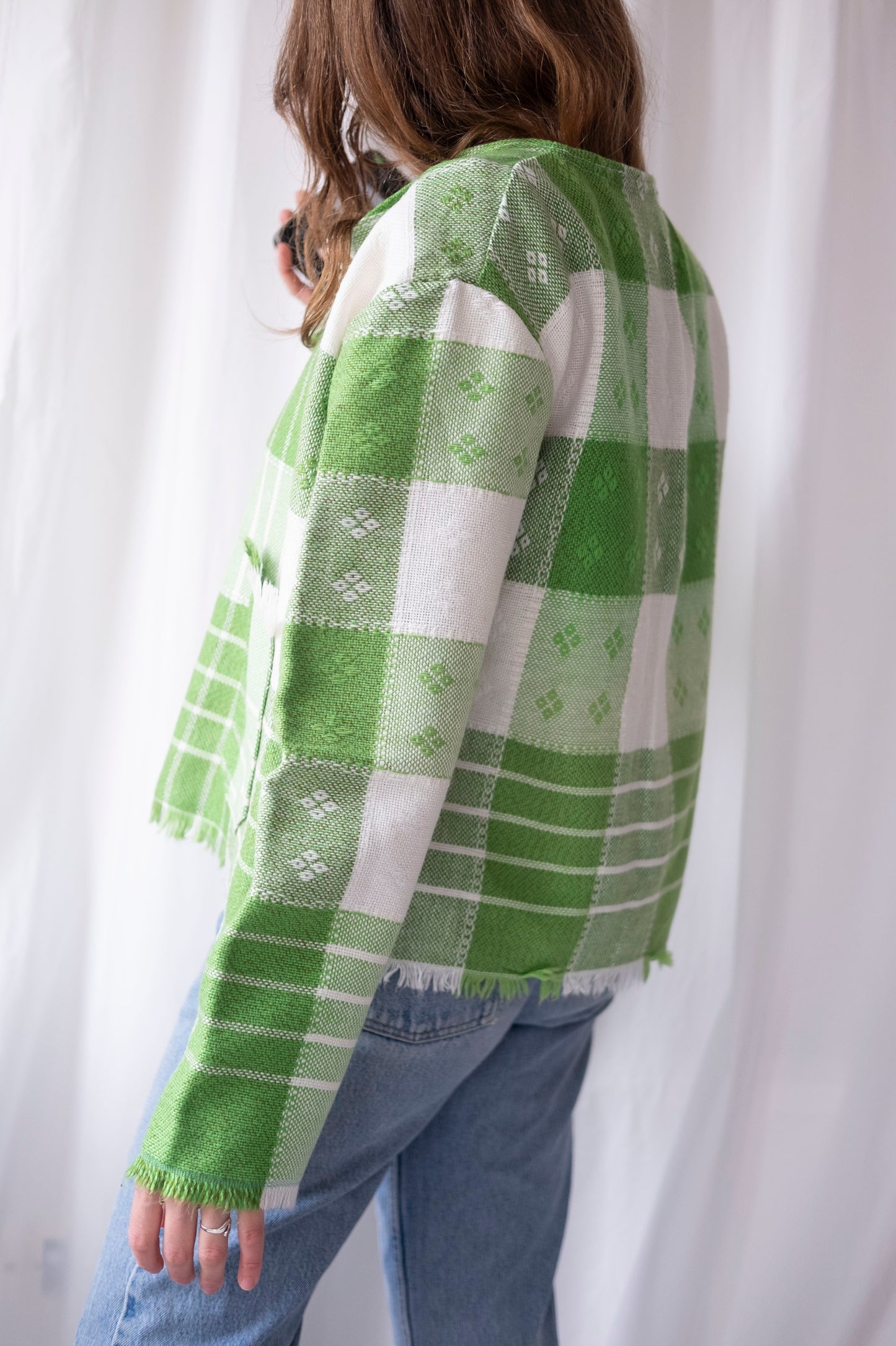 Linden ~ Reworked Vintage Fringe Blanket Jacket - M/L